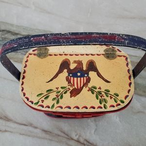 Vintage Americana Folk Art Basket